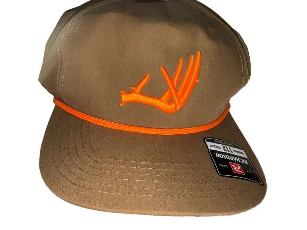 Whitetail Co. Richardson 112 Adjustable Trucker Hat Brown Orange